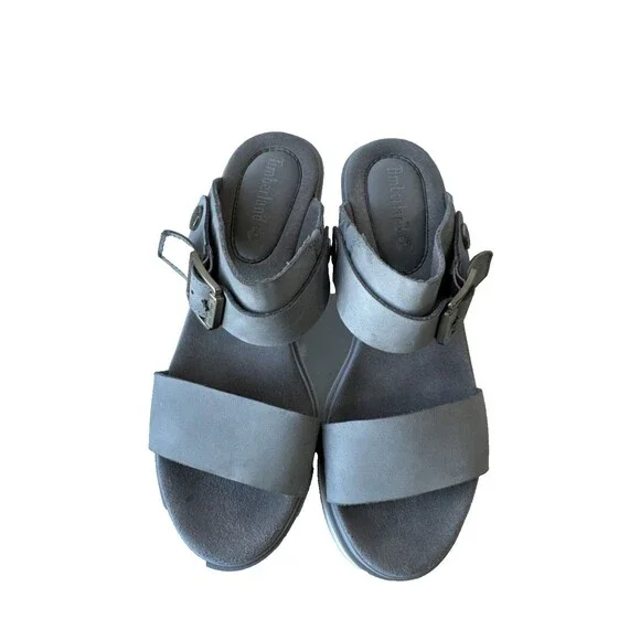 TIMBERLAND Koralyne Platform Wedge Leather Sandals Women’s US 8 EU 39 - Picture 2 of 11